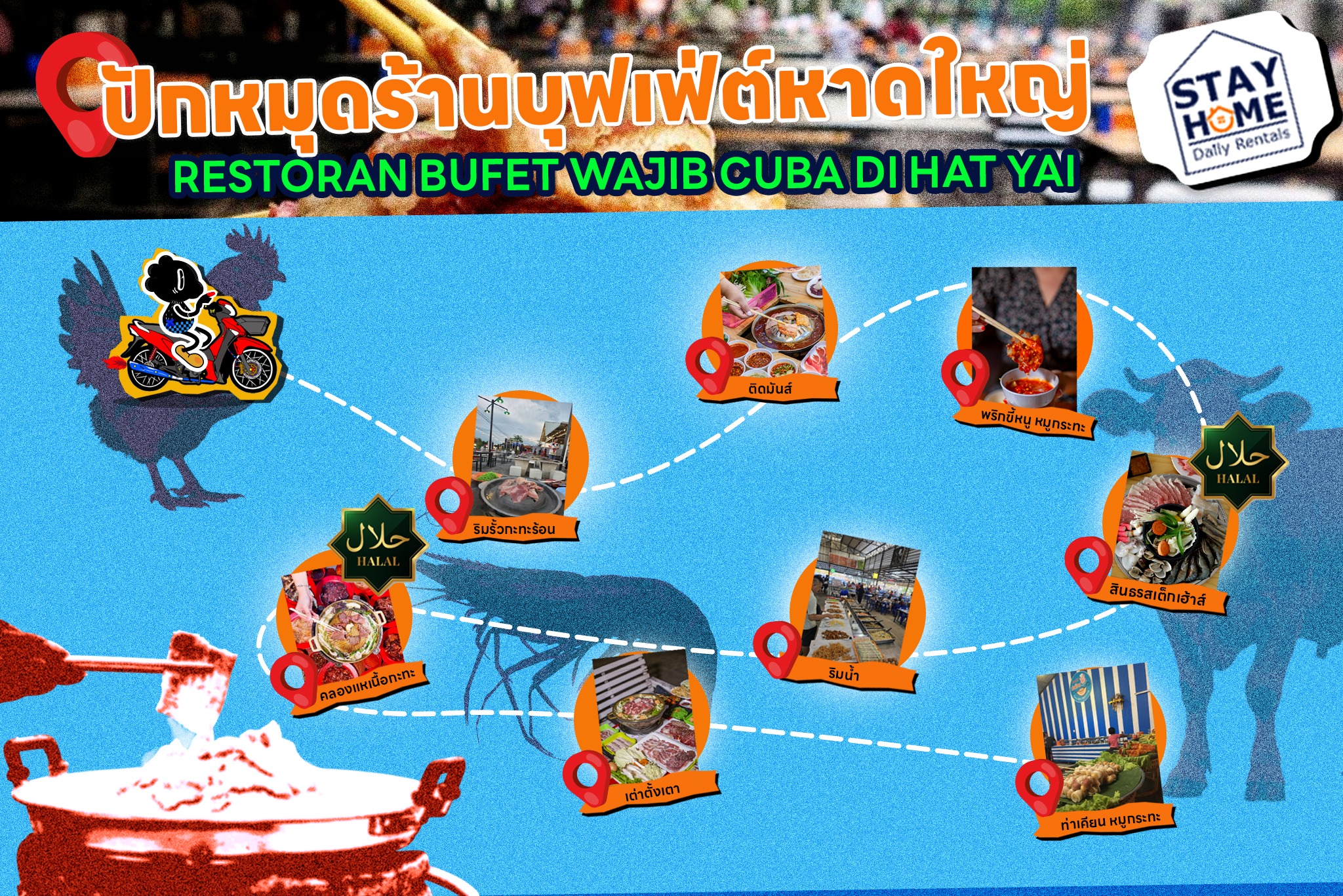  Stay Home - ปักหมุดร้านบุฟเฟ่ต์หาดใหญ่